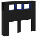 LED sengegavl Sort eg 120 x 18,5 x 103,5 cm Konstrueret træ