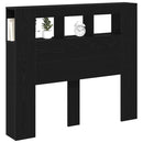 LED sengegavl Sort eg 120 x 18,5 x 103,5 cm Konstrueret træ