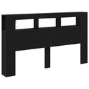 LED sengegavl Sort eg 180 x 18,5 x 103,5 cm Konstrueret træ