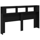 LED sengegavl Sort eg 180 x 18,5 x 103,5 cm Konstrueret træ
