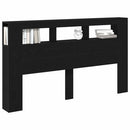 LED sengegavl Sort eg 180 x 18,5 x 103,5 cm Konstrueret træ