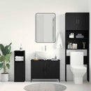 Badeværelsesskabsunder Sort eg 80 x 30 x 60 cm Konstrueret træ