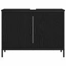 Badeværelsesskabsunder Sort eg 80 x 30 x 60 cm Konstrueret træ
