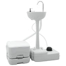 Camping Toilet Sæt 2 pcs Grå og Hvid Høj-densitet Polyethylen