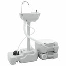 Camping Toilet Sæt 2 pcs Grå og Hvid Høj-densitet Polyethylen