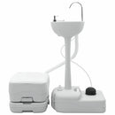 Camping Toilet Sæt 2 pcs Grå og Hvid Høj-densitet Polyethylen