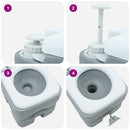 Camping toilet Grå og Hvid 41,5 x 36,5 x 37,5 cm Polyethylen