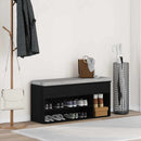 skobænk 102x30,5x45 cm konstrueret træ sort egetræsfarve