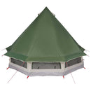 Tipi telt med tag med opbevaring Grøn 404 x 370 x 270 cm taft