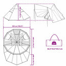 Tipi telt med tag med opbevaring Grøn 510 x 690 x 330 cm taft