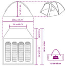 Dome Telt 4 personer 308 x 268 x 130 cm Grå og orange taft