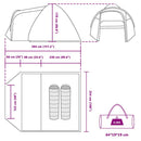 Dome Telt Kuppel med tag med opbevaring Grøn 384 x 254 x 170 cm