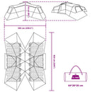 Familietelt med tag med opbevaring Grøn 833 x 585 x 216 cm taft