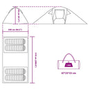 Tunnel telt med tag med opbevaring Grøn 510 x 240 x 156 cm taft