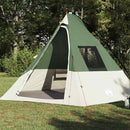 Tipi telt med tag med opbevaring Grøn 383 x 338 x 217 cm taft