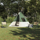 Tipi telt med tag med opbevaring Grøn 383 x 338 x 217 cm taft
