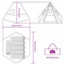 Tipi telt med tag med opbevaring Grøn 383 x 338 x 217 cm taft
