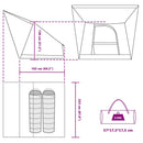 Camping telt med tag med opbevaring Blå 223 x 163 x 130 cm taft