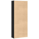 bogreol 80x30x189 cm konstrueret træ sort egetræ