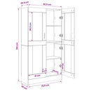 Bogskab Sort eg 82,5 x 30,5 x 150 cm Konstrueret træ