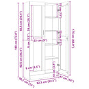 Bogskab Sort eg 82,5 x 30,5 x 185 cm Konstrueret træ