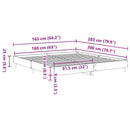 Sengestel Sort eg 203 x 163 x 25 cm Konstrueret træ