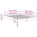 Sengestel Sort eg 203 x 143 x 25 cm Konstrueret træ