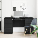 Bord med skuffe Sort eg 140 x 50 x 76 cm Konstrueret træ