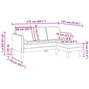 Sofa Sæt Skygrå 173 x 131 x 67 cm Polyester