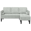 Sofa Sæt med pude Lysegrå Polyester