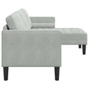 Sofa Sæt med pude Lysegrå Polyester