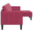 Sofa Sæt med pude Vinrød Polyester