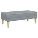 bænk med pude Lysegrå 113 x 57 x 39 cm Stof