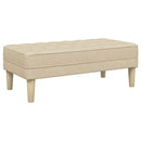 bænk med pude Creme 113 x 57 x 39 cm Stof