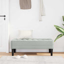 bænk med pude Lysegrå 113 x 57 x 39 cm Fløjl