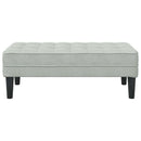 bænk med pude Lysegrå 113 x 57 x 39 cm Fløjl