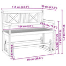 Havestol Gliderbænk Naturfarvet 110 x 59 x 97 cm