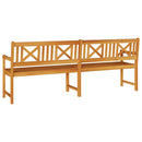 Udendørs bænk Naturfarvet 220 x 56 x 90 cm Massivt Akacietræ