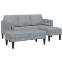 Sofa Sæt 2 stk. Lysegrå Polyester
