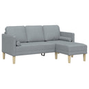 Sofa Sæt 2 stk. Lysegrå Polyester