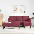 Sofa Sæt 2 stk. Vinrød Polyester