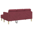 Sofa Sæt 2 stk. Vinrød Polyester