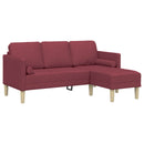 Sofa Sæt 2 stk. Vinrød Polyester