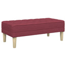 Sofa Sæt 2 stk. Vinrød Polyester