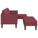 Sofa Sæt med pude 2 pcs Vinrød Polyester