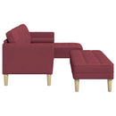 Sofa Sæt 2 stk. Vinrød Polyester