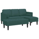 Sofa Sæt 2 stk. Mørkegrøn Polyester