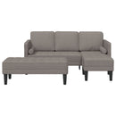 Sofa Sæt 2 stk. Gråbrun Polyester