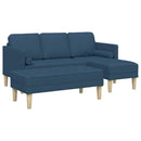Sofa Sæt 2 stk. Blå Polyester