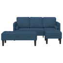 Sofa Sæt 2 stk. Blå Polyester